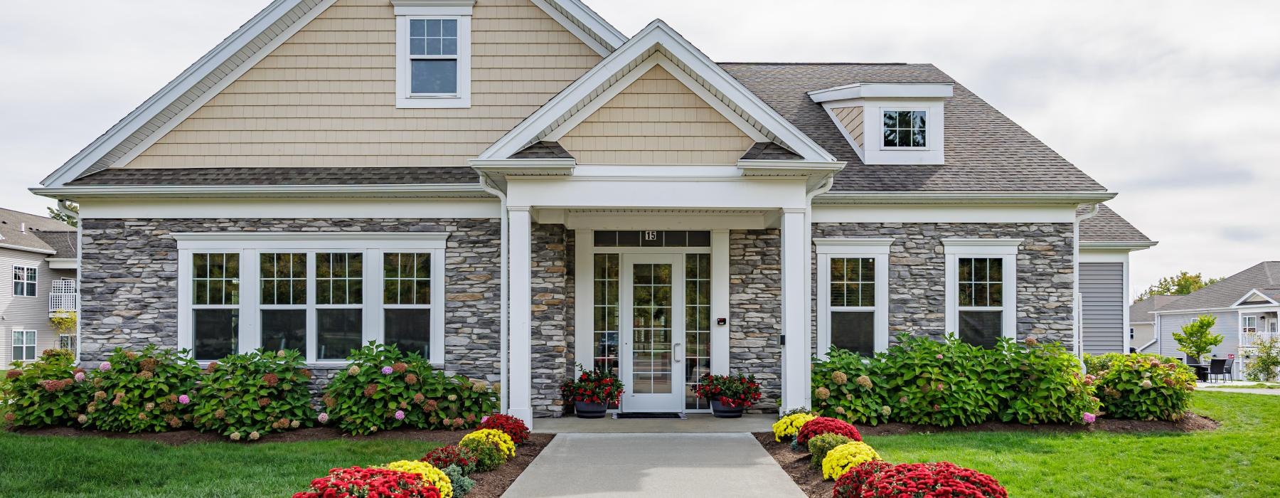a house with a large front yard