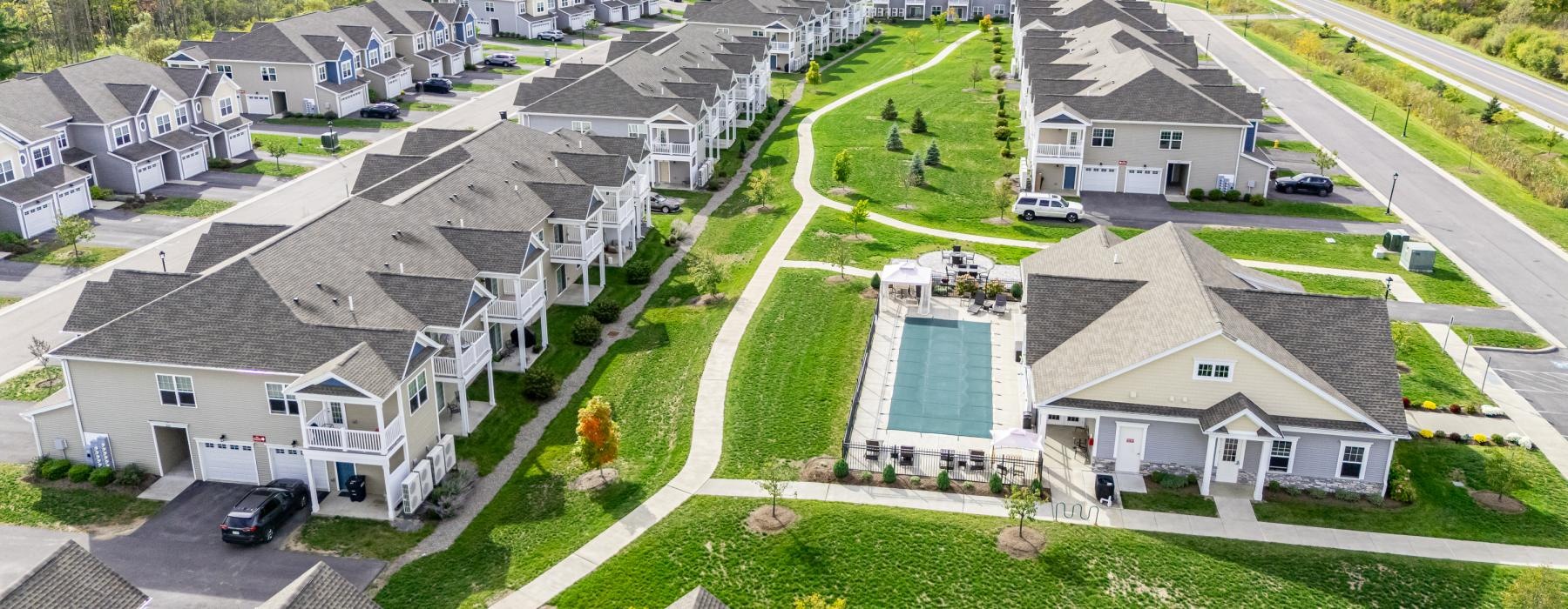 aerial view of a neighborhood