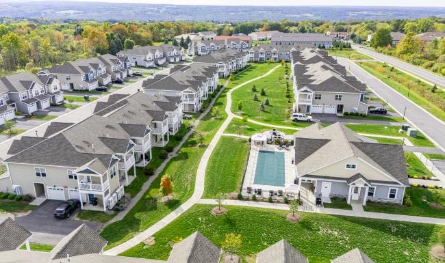 aerial view of a neighborhood
